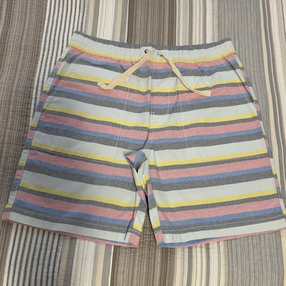 Penguin elastic waist pastel striped shorts NEW